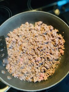 Chopped Ground Beef in Skillet