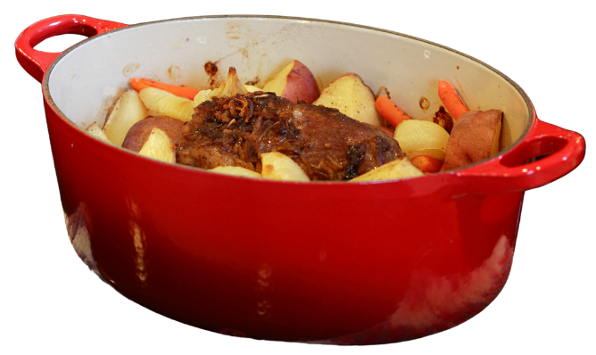 Slow cooker with no salt added beef pot roast, potatoes and carrots