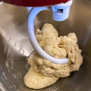 Switch to dough hook attachment and keep mixing until a nice dough ball is formed