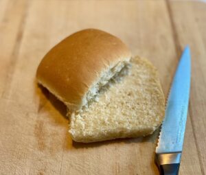 Freshly baked low sodium hamburger bun