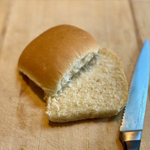 Freshly baked low sodium hamburger bun