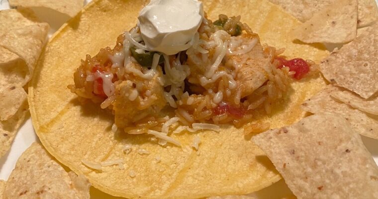 Quick Easy Low Sodium Taco Chicken & Rice Skillet